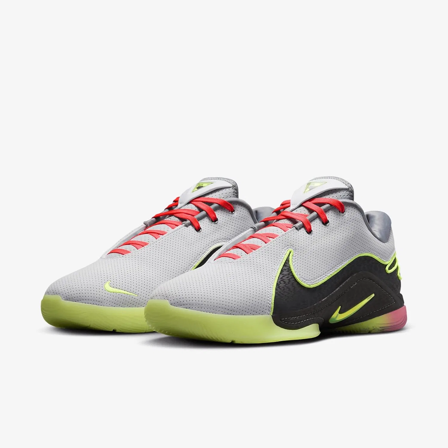 Мужские кроссовки Nike Lebron XXII, White Medium Ash Hot Lava Volt Glow — фото 2