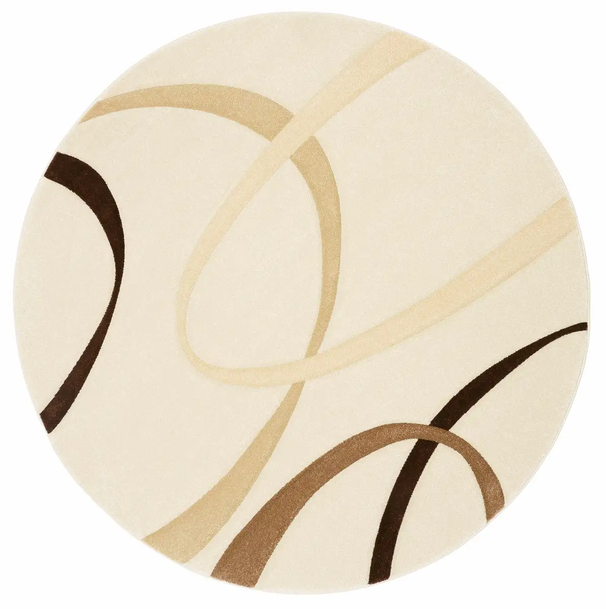 

Ковер для моего дома "Bilbao", круглый, контурный крой ручной работы, круглый, короткий ворс, элегантный, 3D-дизайн My home 190 см, Ø 190 см, бежевый
