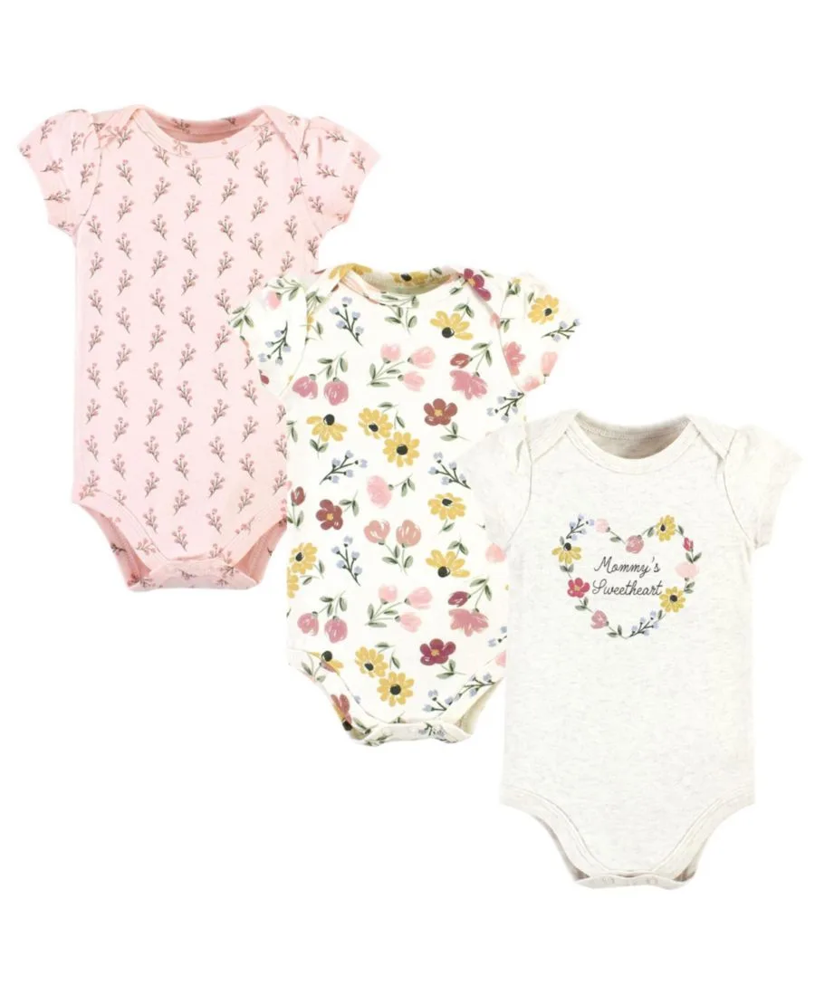 Комплект из 3 хлопковых боди Hudson Baby, Soft Painted Floral 3-Pack