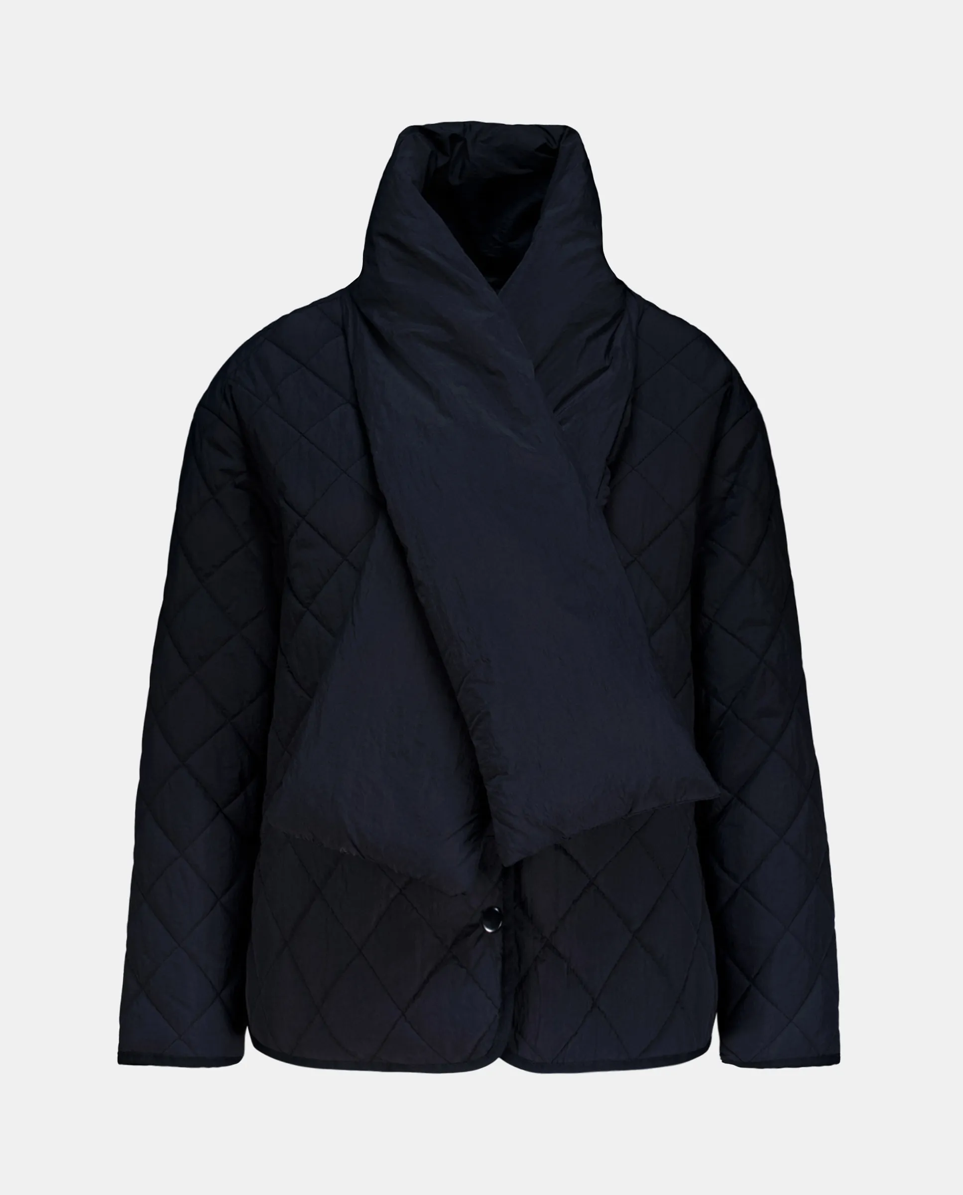 

Женское длинное стеганое пальто до бедра с шарфом Easy Wear, черный