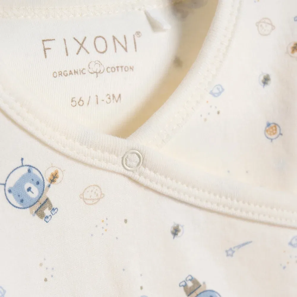 Боди длинным рукавом с принтом Fixoni, синий — фото 3