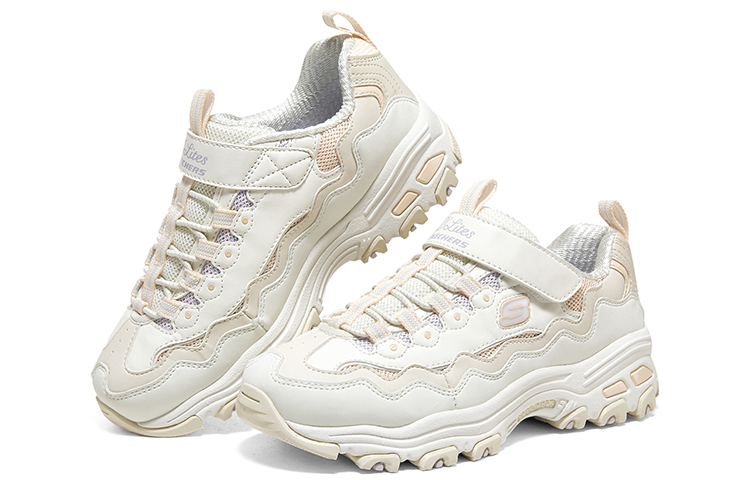 Детские повседневные кроссовки Skechers с амортизацией и износостойкостью, низкие, натуральный/разноцветный — фото 4
