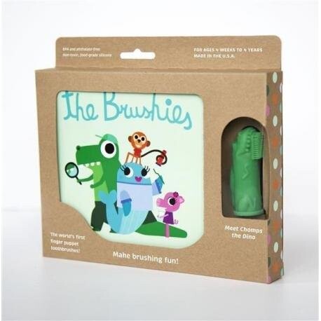 

Силиконовая кисть для пальцев Dinosaur CHOMPS с книжкой The Brushies