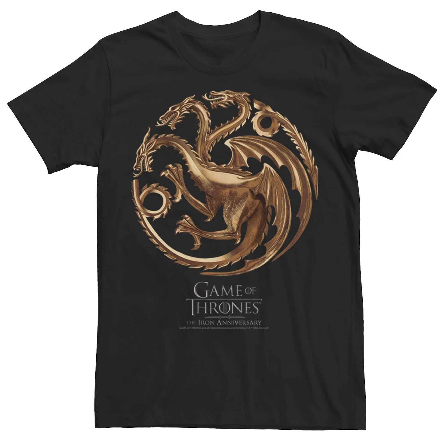 

Мужская футболка с логотипом Game Of Thrones Iron Anniversary Dragon Licensed Character