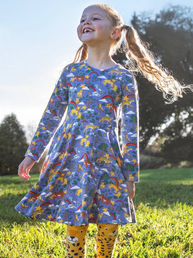 Детские колготки Norah из хлопковой смеси Frugi, Primrose/Leopard — фото 2