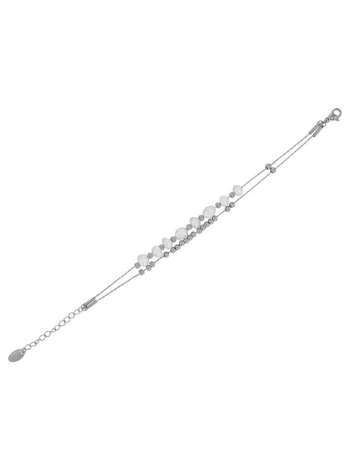 

Adeliás Женский браслет из нержавеющей стали с пресноводной жемчужиной, 17+5 см, серебристый