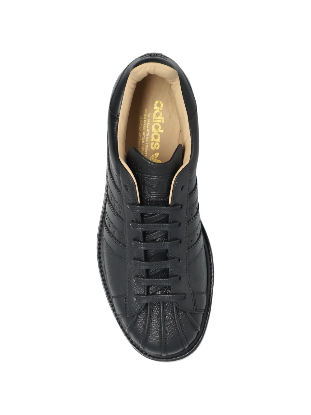 Кожаные кроссовки Superstar на шнуровке Adidas, черный — фото 3