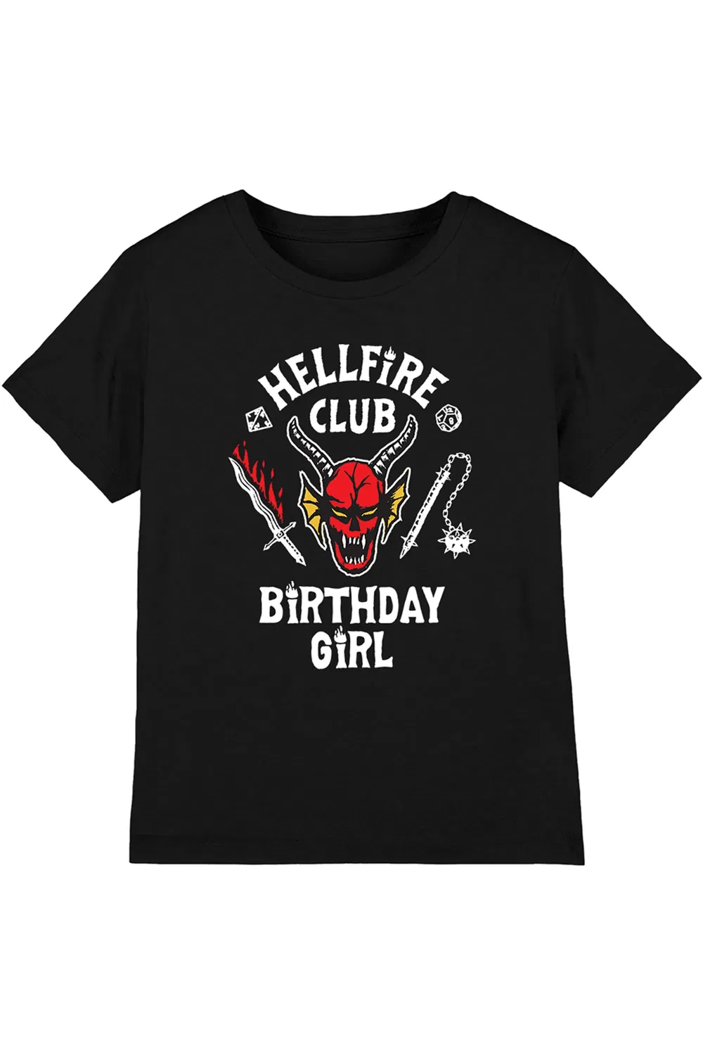 Футболка с принтом Hellfire Birthday Stranger Things, черный