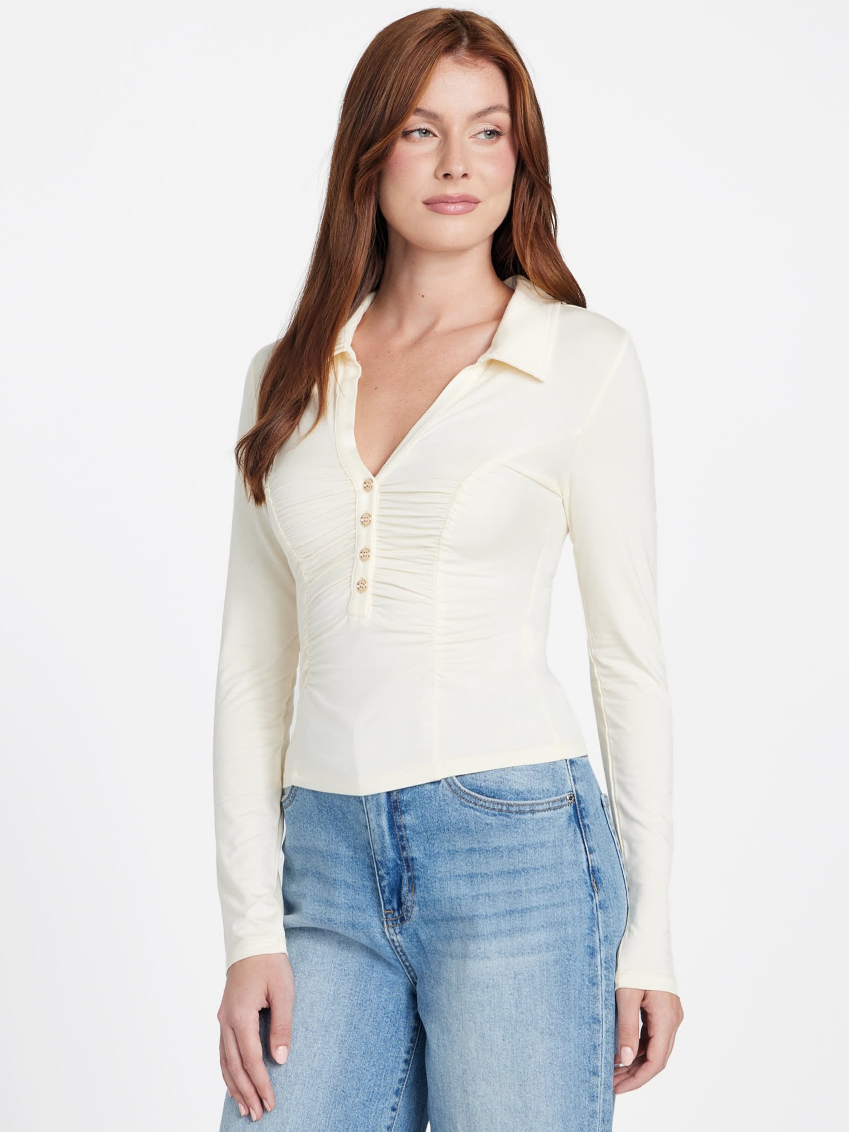 

Топ с драпировкой «Флена» Guess Factory, кремовый