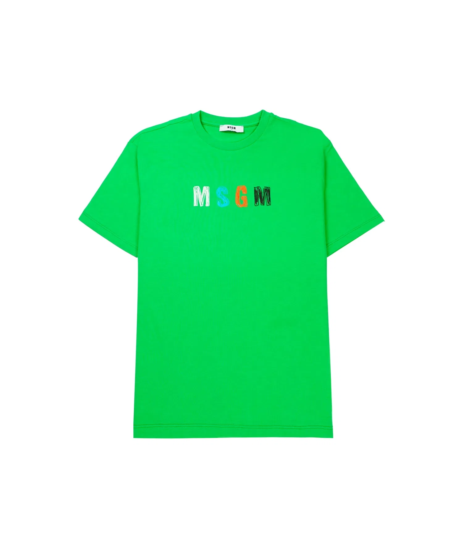 Детская футболка MSGM KIDS с логотипом Mwave зелёная