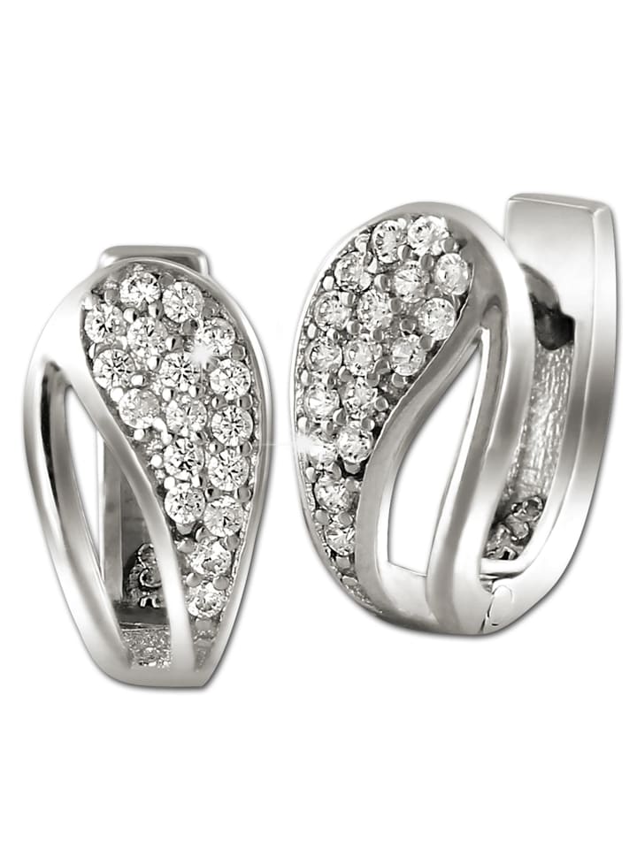 

SilberDream Серьги-кольца из стерлингового серебра 925 пробы в форме блестящих листьев