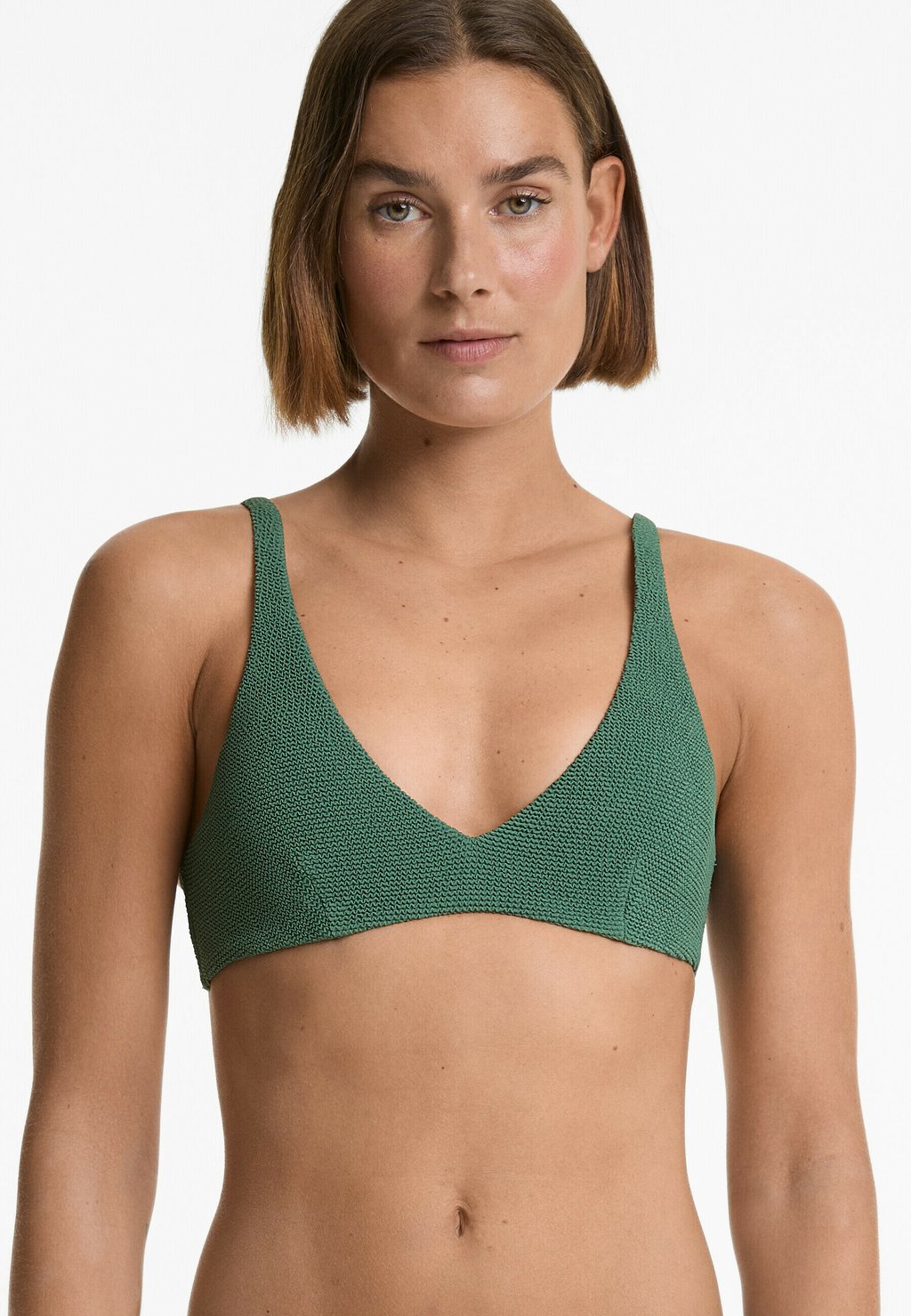 

Верх бикини CRINKLE HALTER OYSHO, зеленый