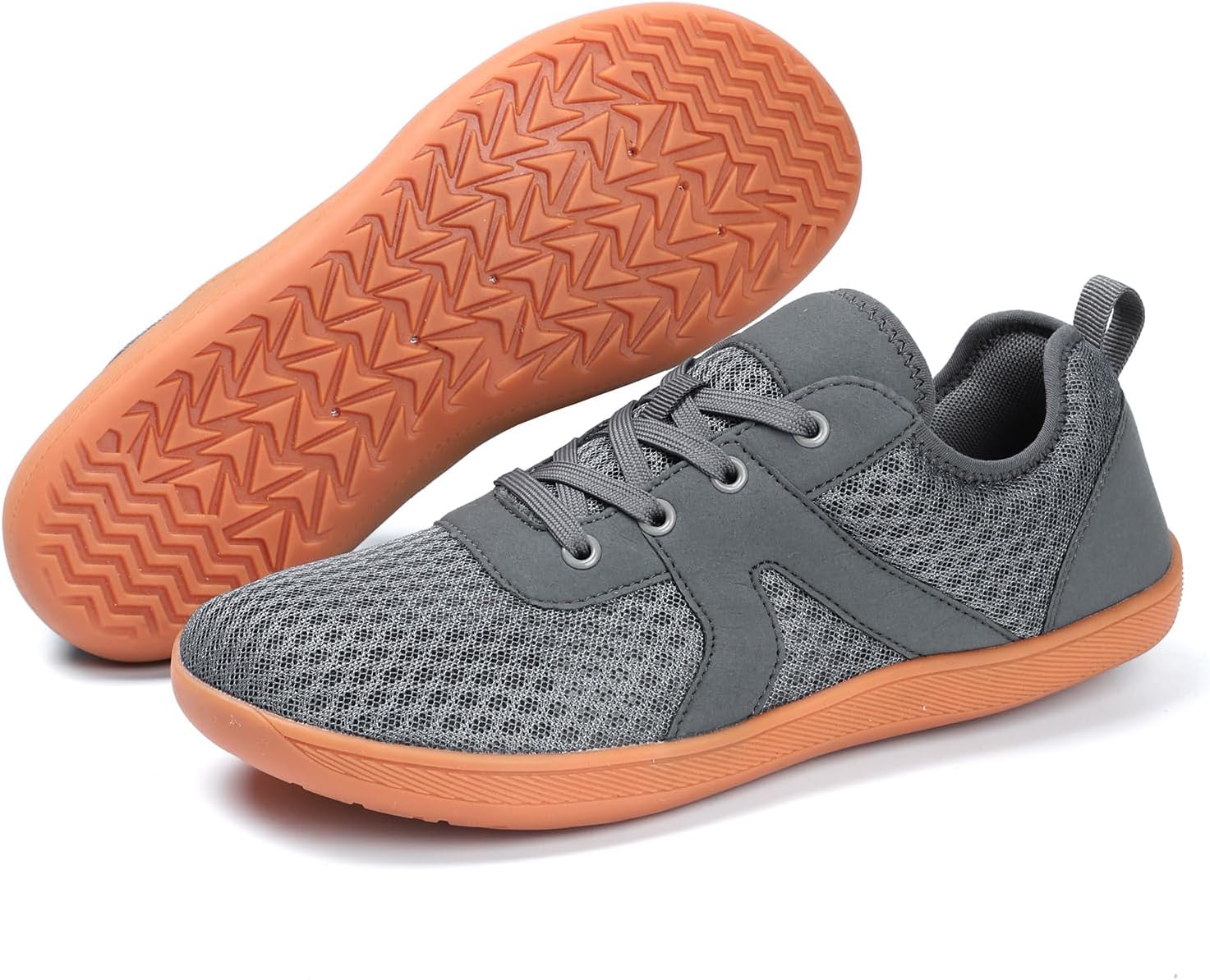 

Мужские прогулочные кроссовки с широкой передней частью, нулевым перепадом, экстрасширокой подошвой, минималистичные босоножки для бега, ходьбы, рыбалки, походов и фитнеса Solamni, серебристо-серый