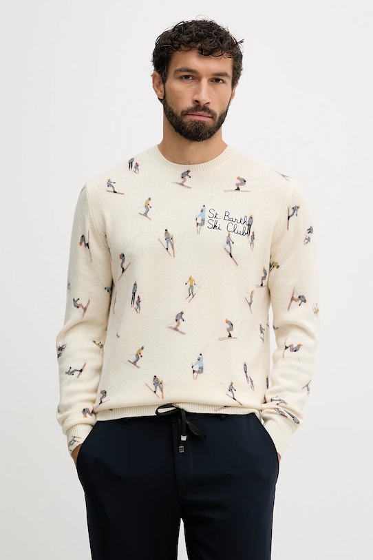 

Свитер из смесовой шерсти Mc2 Saint Barth, бежевый