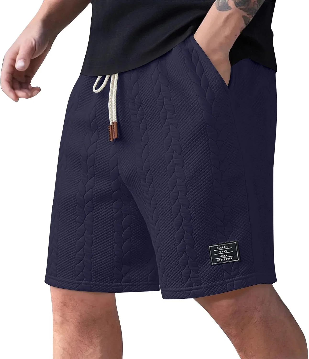 Мужские шорты Waffle Knit, C-navy