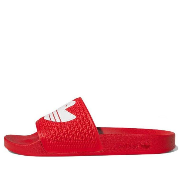 

Тапочки оригиналы шмофойл слайды Adidas, алый