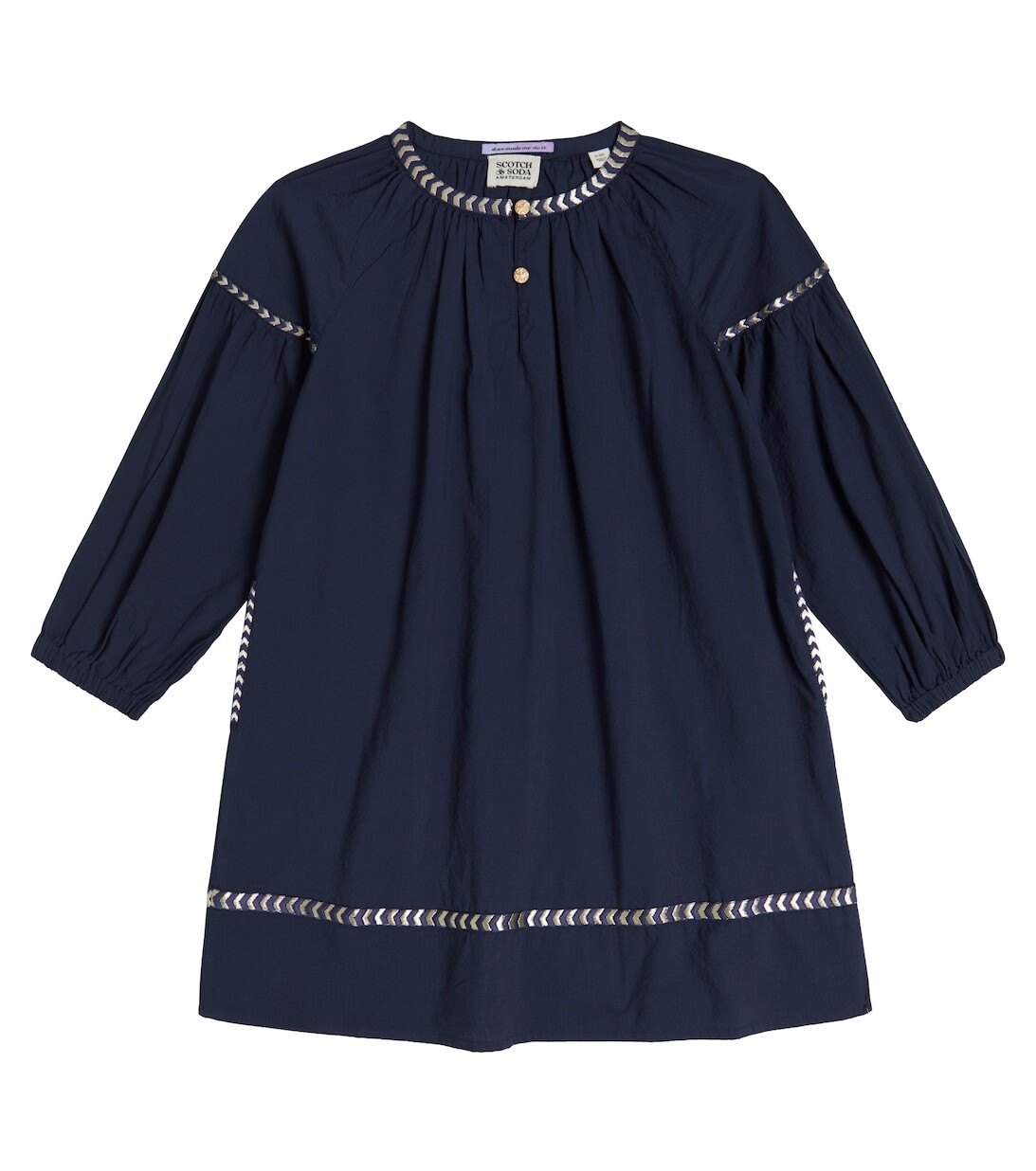 

Хлопковое платье с вышивкой Scotch & Soda, синий