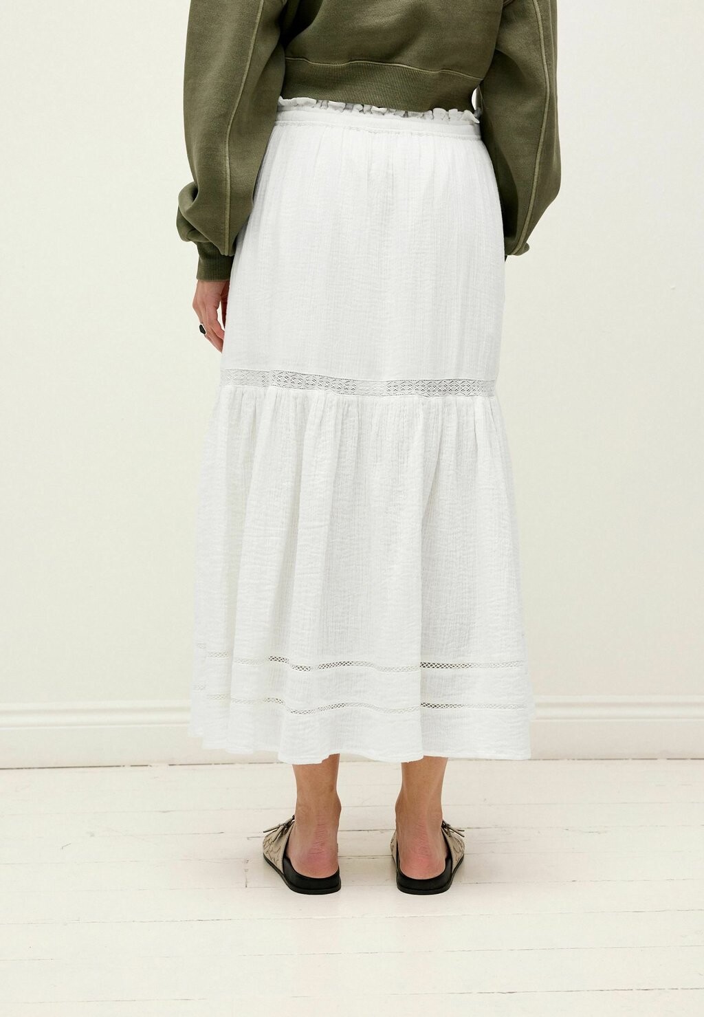 

Юбка макси Tiered Regular Fit Next, белая
