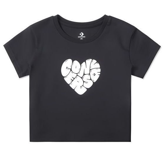 

Футболка heart t-shirt 'black' Converse, черный
