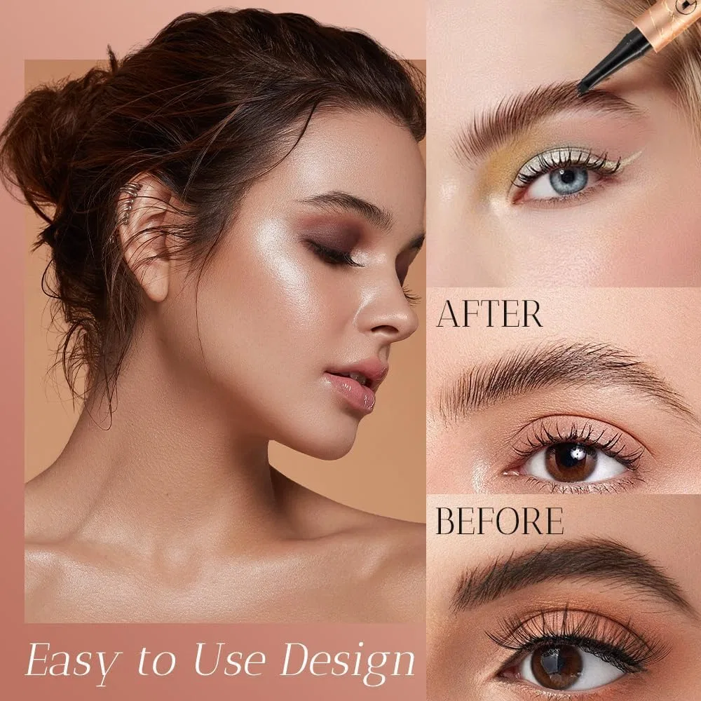 Водостойкий карандаш для бровей «3D Eyebrow Pencils» Generisch, Dark Brown And Grey — фото 2