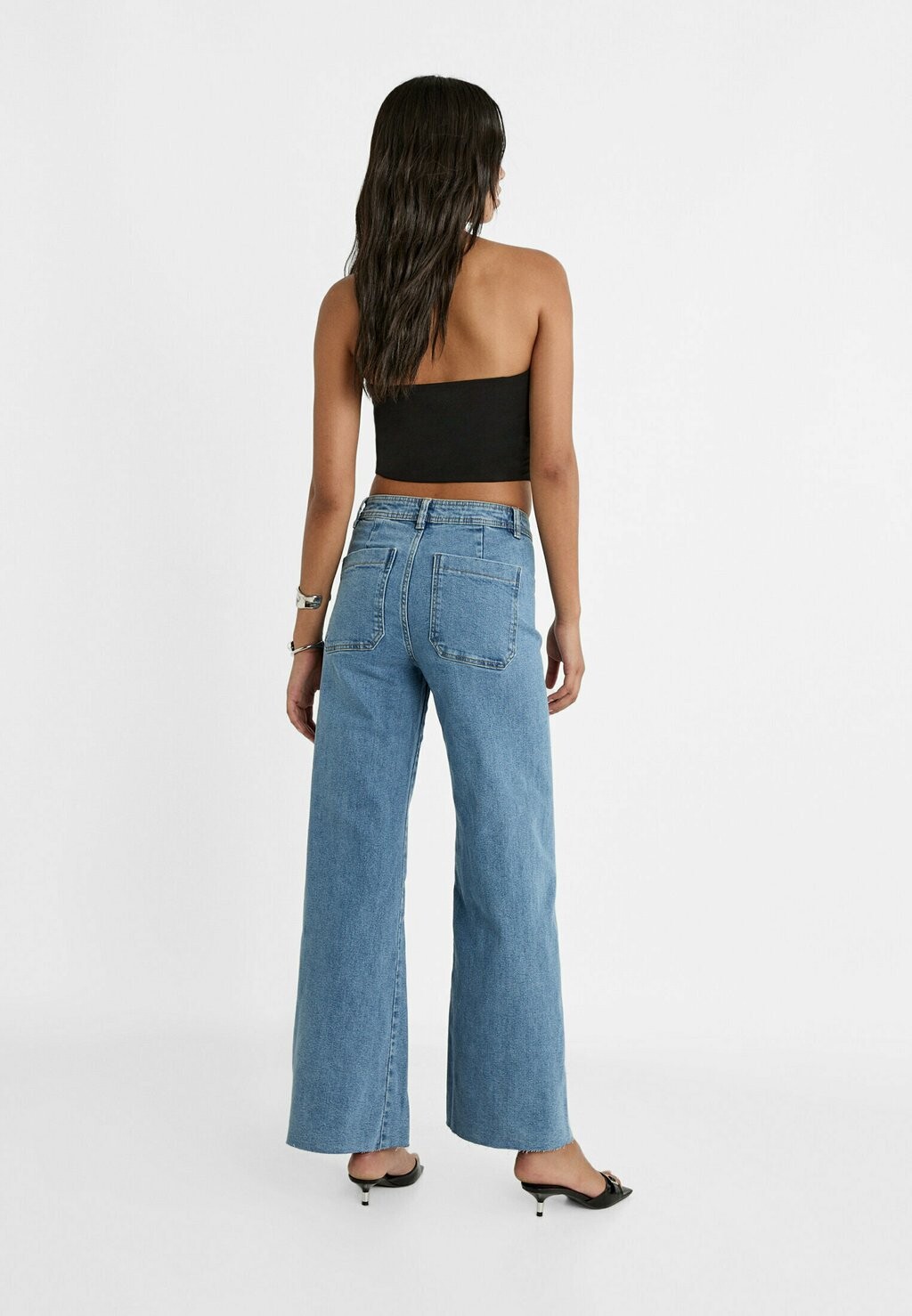 

Джинсы мешковатые With Pockets Stradivarius, светло-голубые