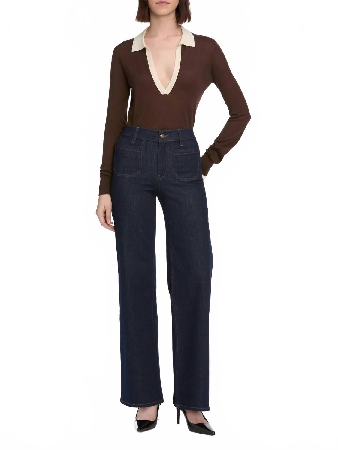 

Джинсы Le Slim Palazzo Modernist Pocket Jeans в цвете Rinse FRAME, rinse