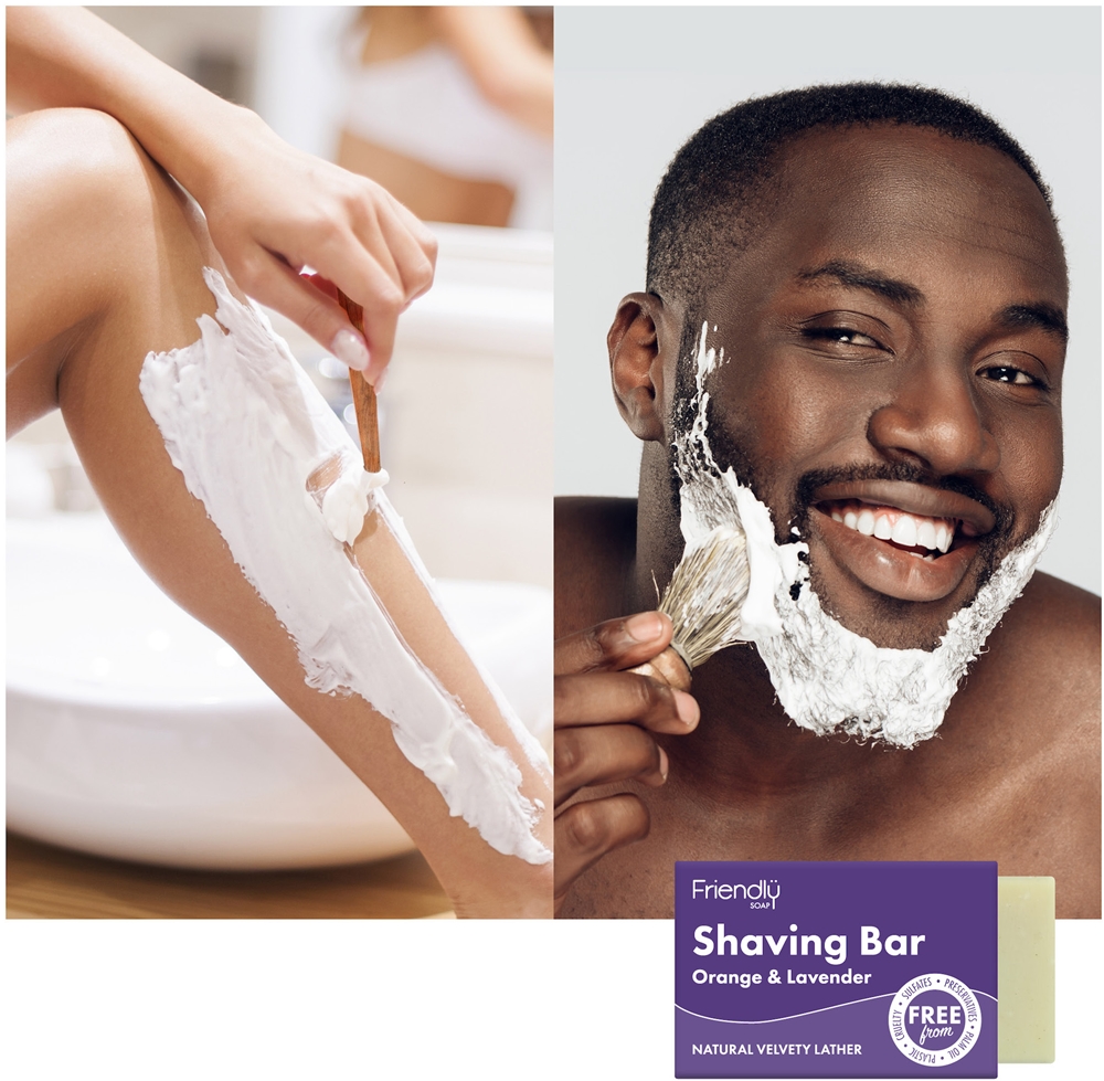 Натуральное мыло для бритья с ароматом апельсина и лаванды Friendly Soap, 95 гр — фото 2