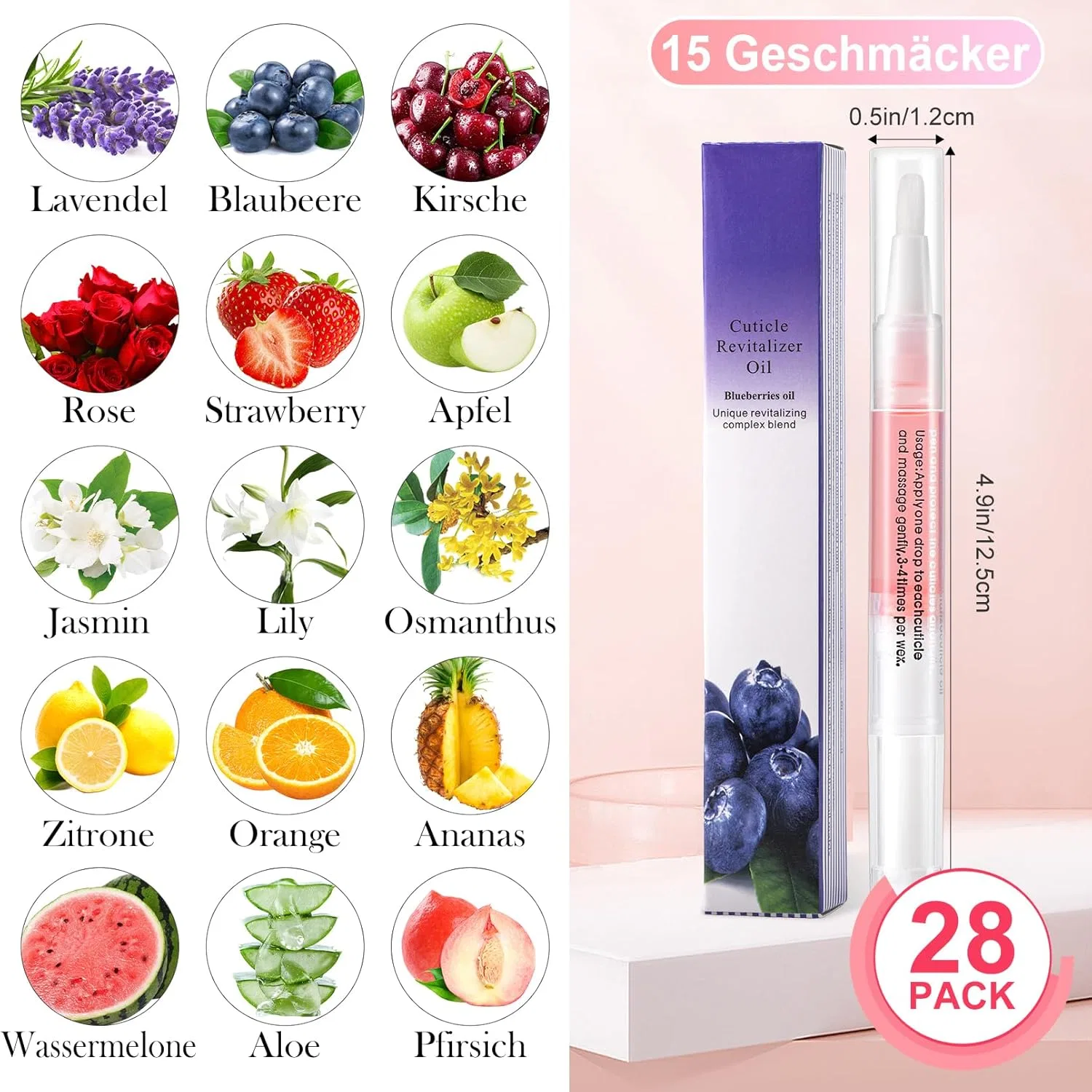 Набор из 28 масляных карандашей для кутикулы с витаминами Eogrfw, Pack Of 28 — фото 2