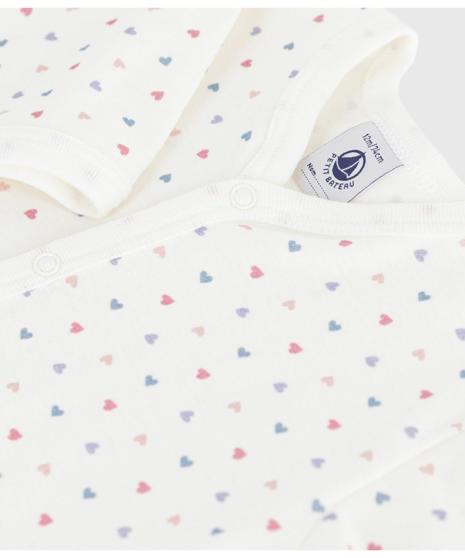 Комбинезон без штанин Petit Bateau, Off-white/Light blue — фото 3
