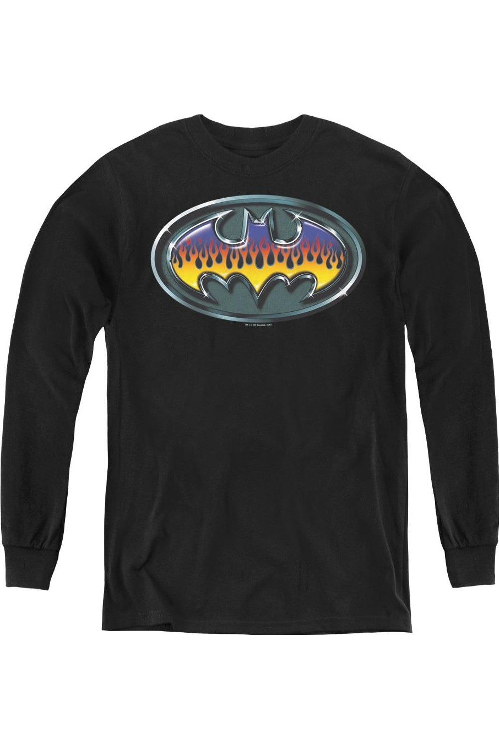 

Футболка с длинным рукавом для детей "Batman Hot Rod Shield" Gildan, черный