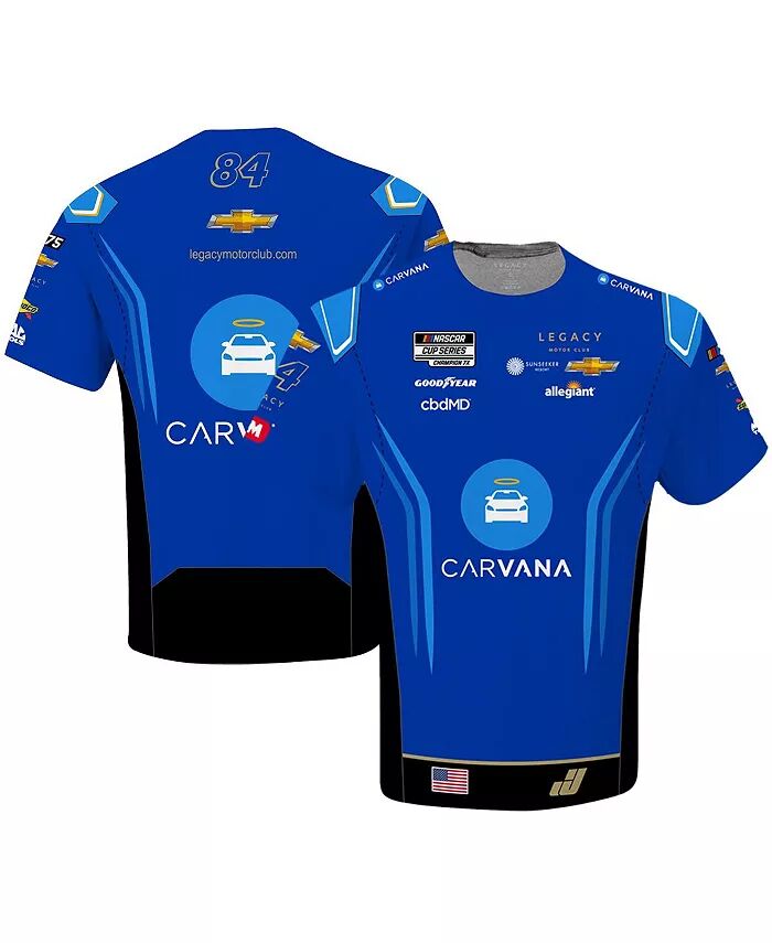 

Мужская синяя футболка Jimmie Johnson Carvana Sublimated Uniform Legacy Motor Club Team Collection