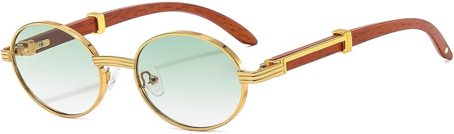 

Солнцезащитные очки с защитой UV400 | Круглая, маленькая оправа, овальная оправа | Для женщин и мужчин, для занятий спортом на открытом воздухе и вождения DSVIGF, Gold-green