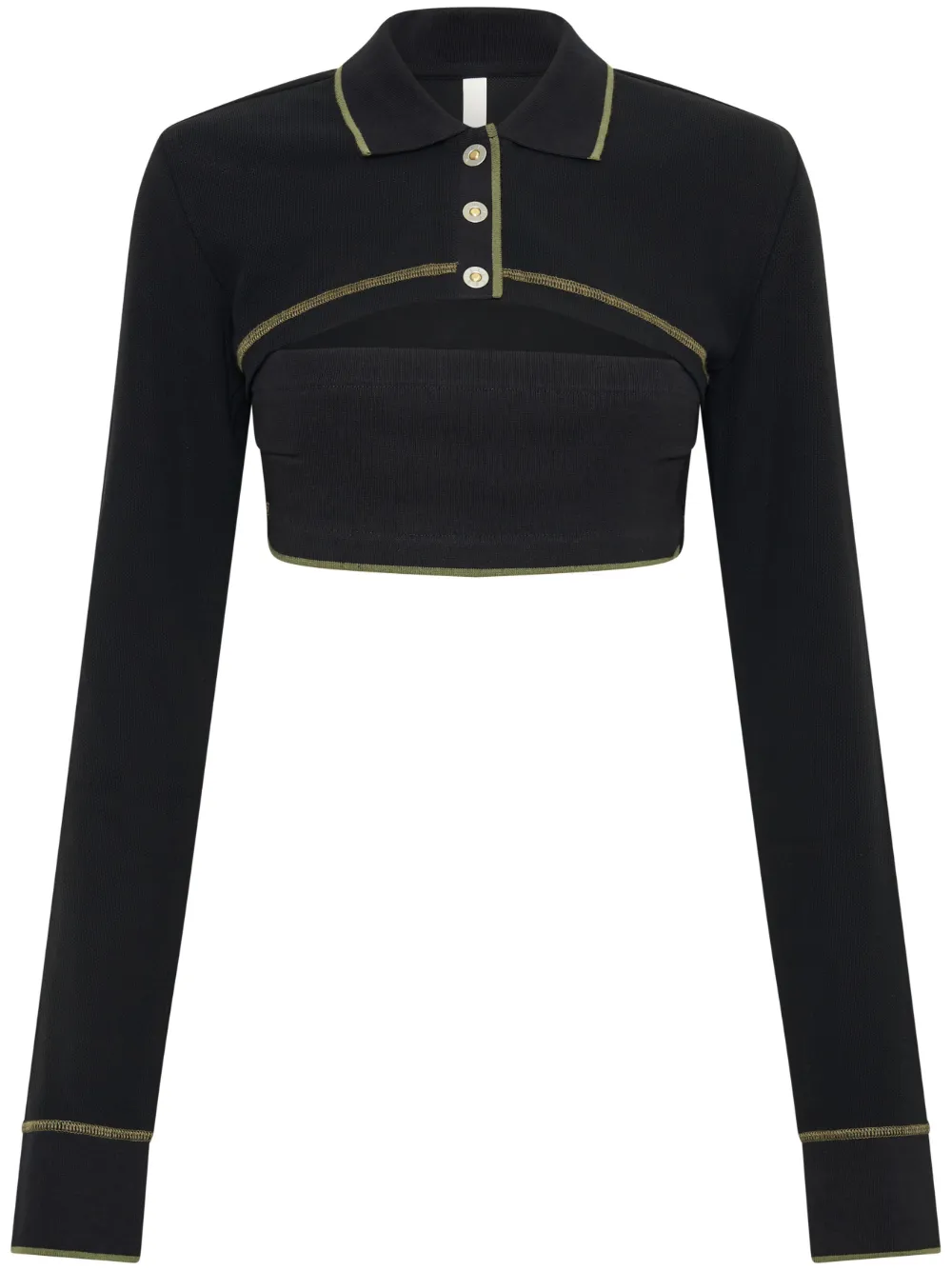 

Укороченный топ с воротником поло Dion Lee, черный