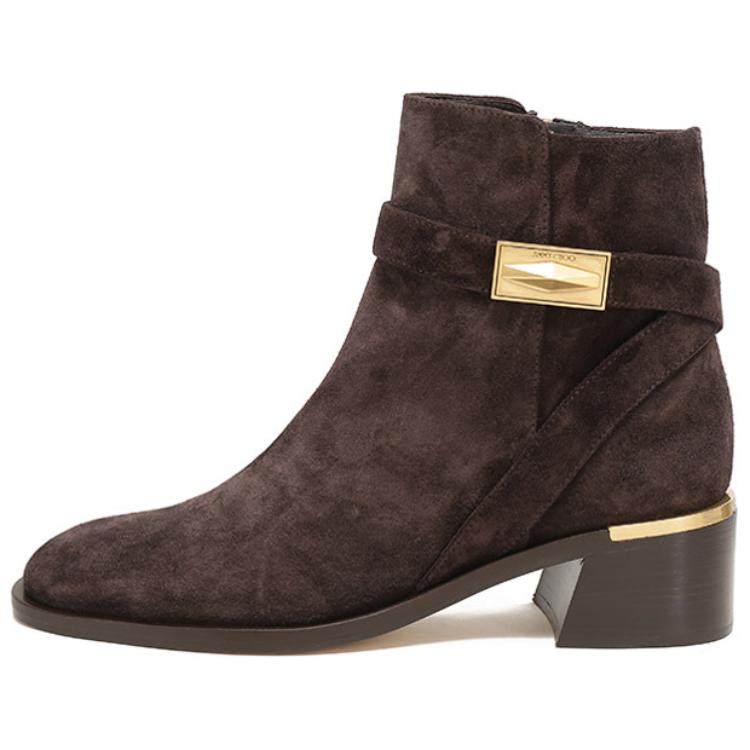 Ботильоны женские 4,5 см, темно-кофейные Jimmy Choo, Original Shoe Box Included
