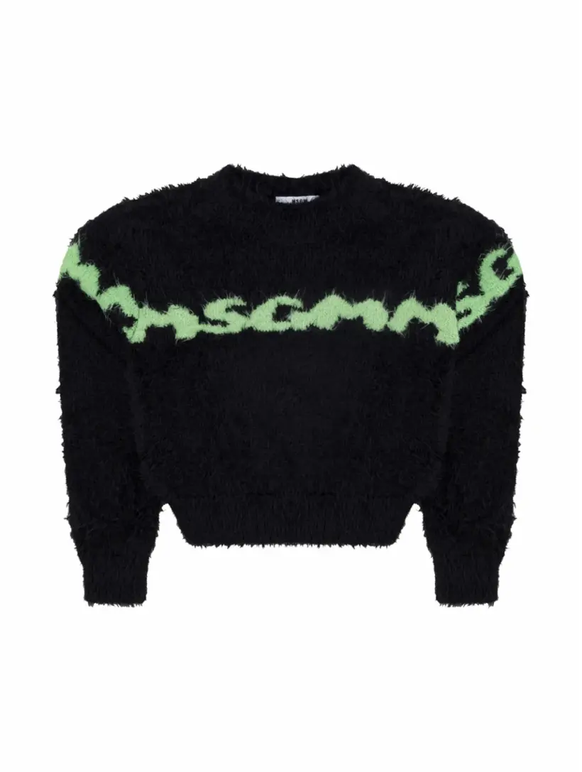 

Вязаный джемпер с логотипом MSGM, черный
