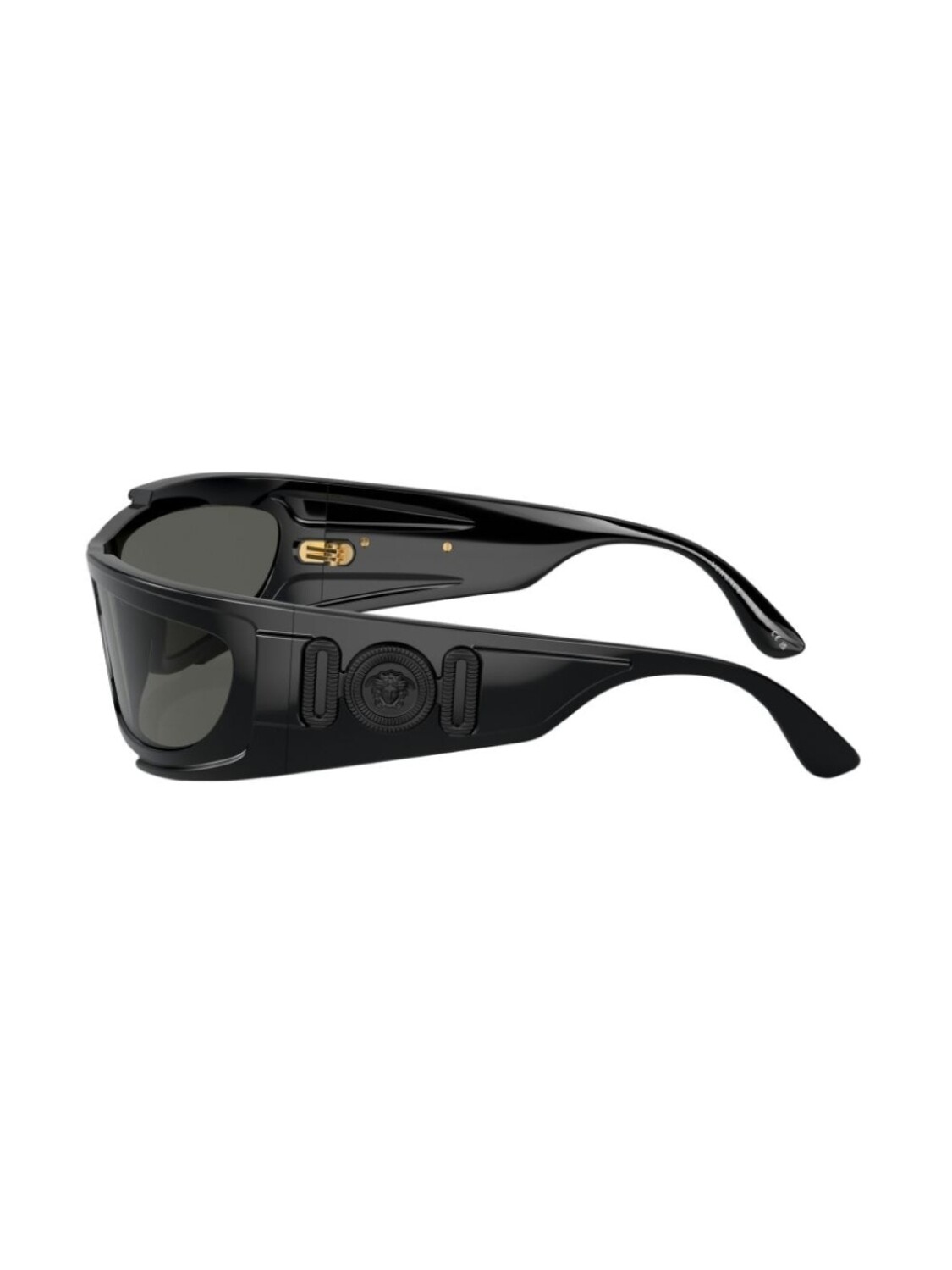 Versace Eyewear солнцезащитные очки в прямоугольной оправе с логотипом, черный — фото 3