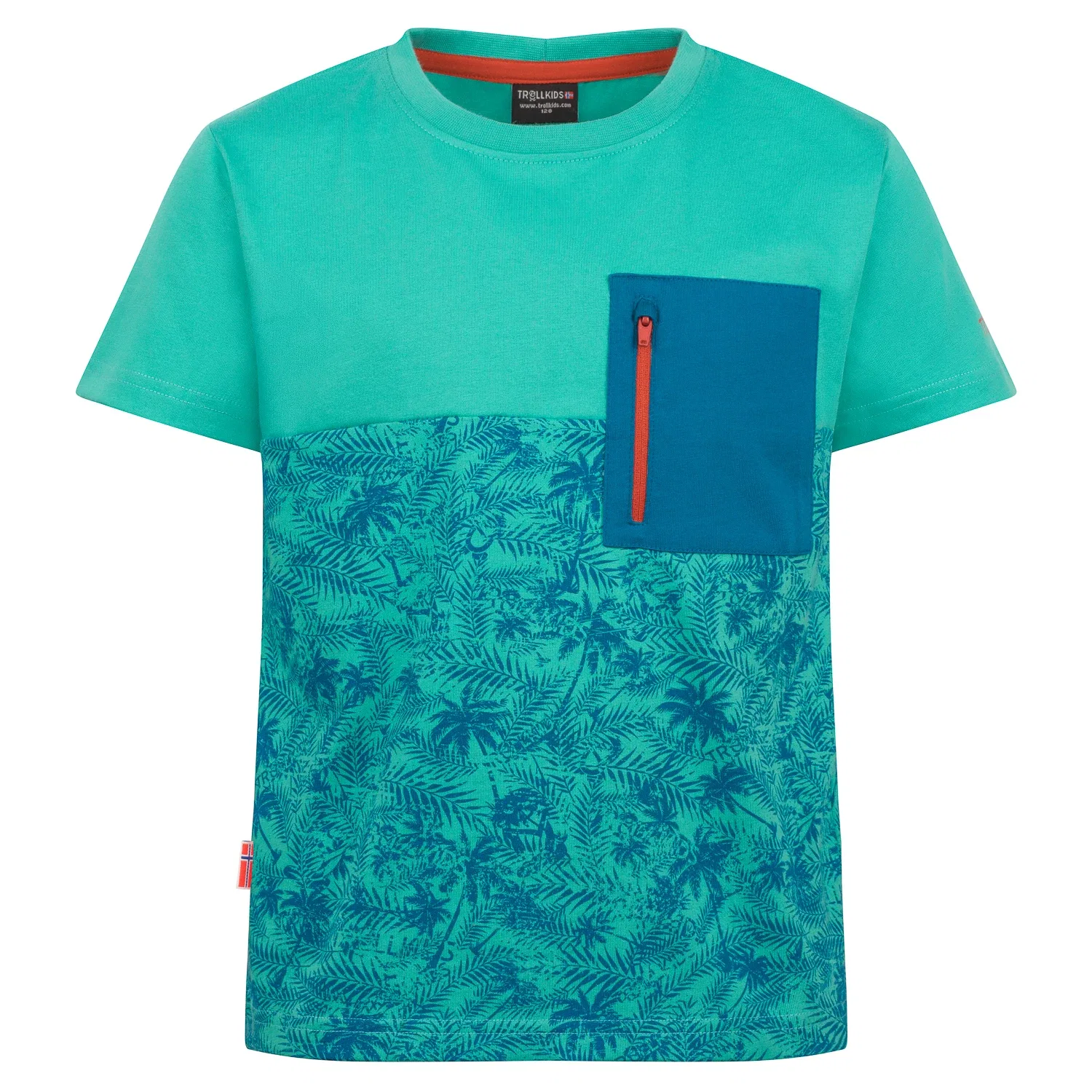 Футболка с принтом, хлопок, Trollkids, navy/dusty blue