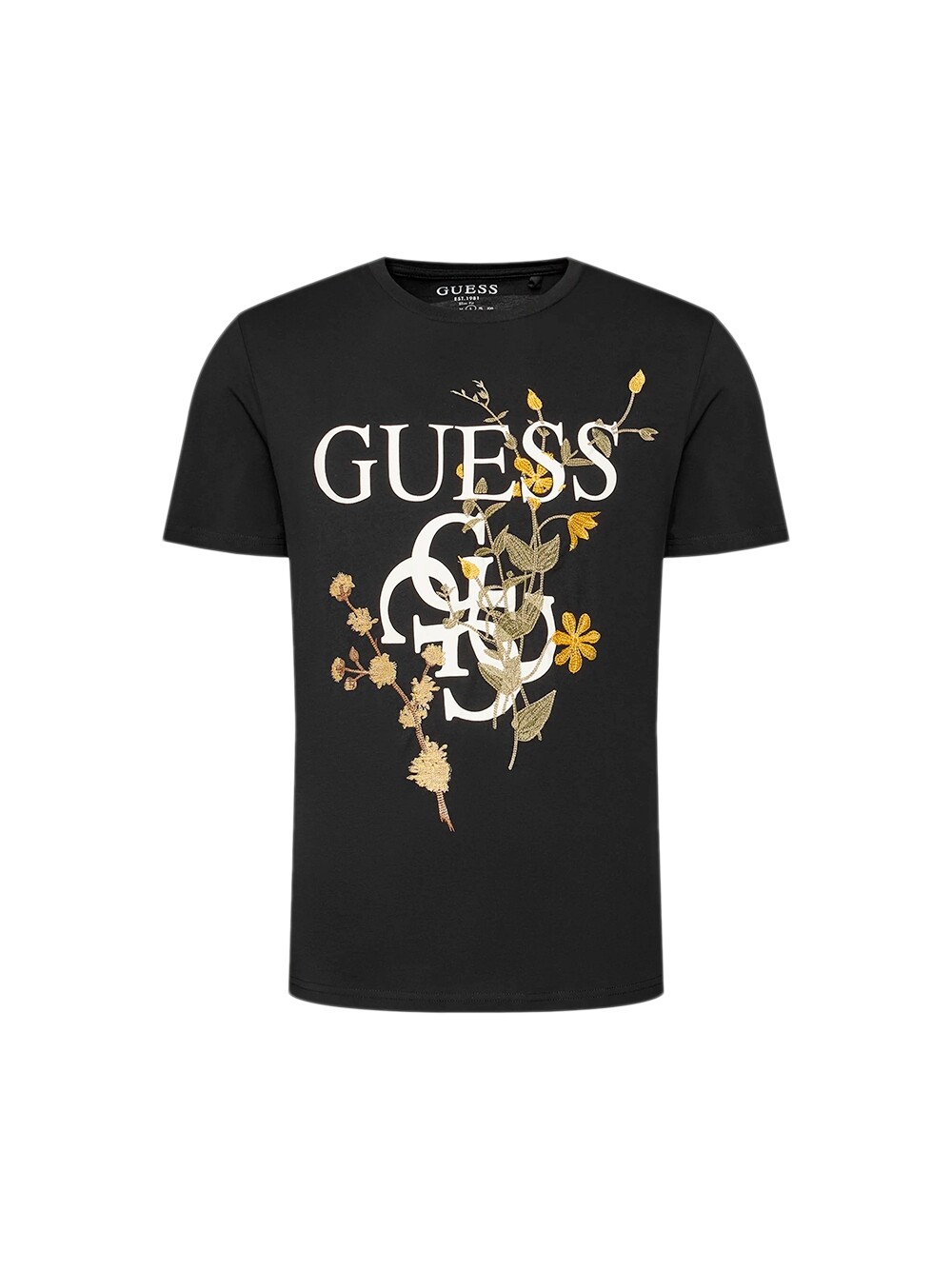 

Футболка quatro g с цветочным принтом Guess, черный