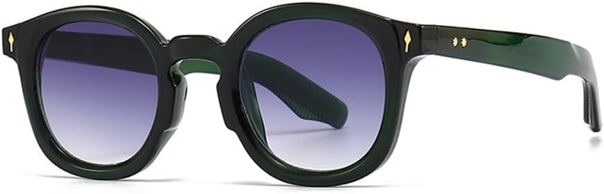 

Круглые мужские солнцезащитные очки, женские модные градиентные очки для вождения, стильные зеленые винтажные очки с заклепками, солнцезащитные очки UV400 KTUCN, Green Gradientgrey