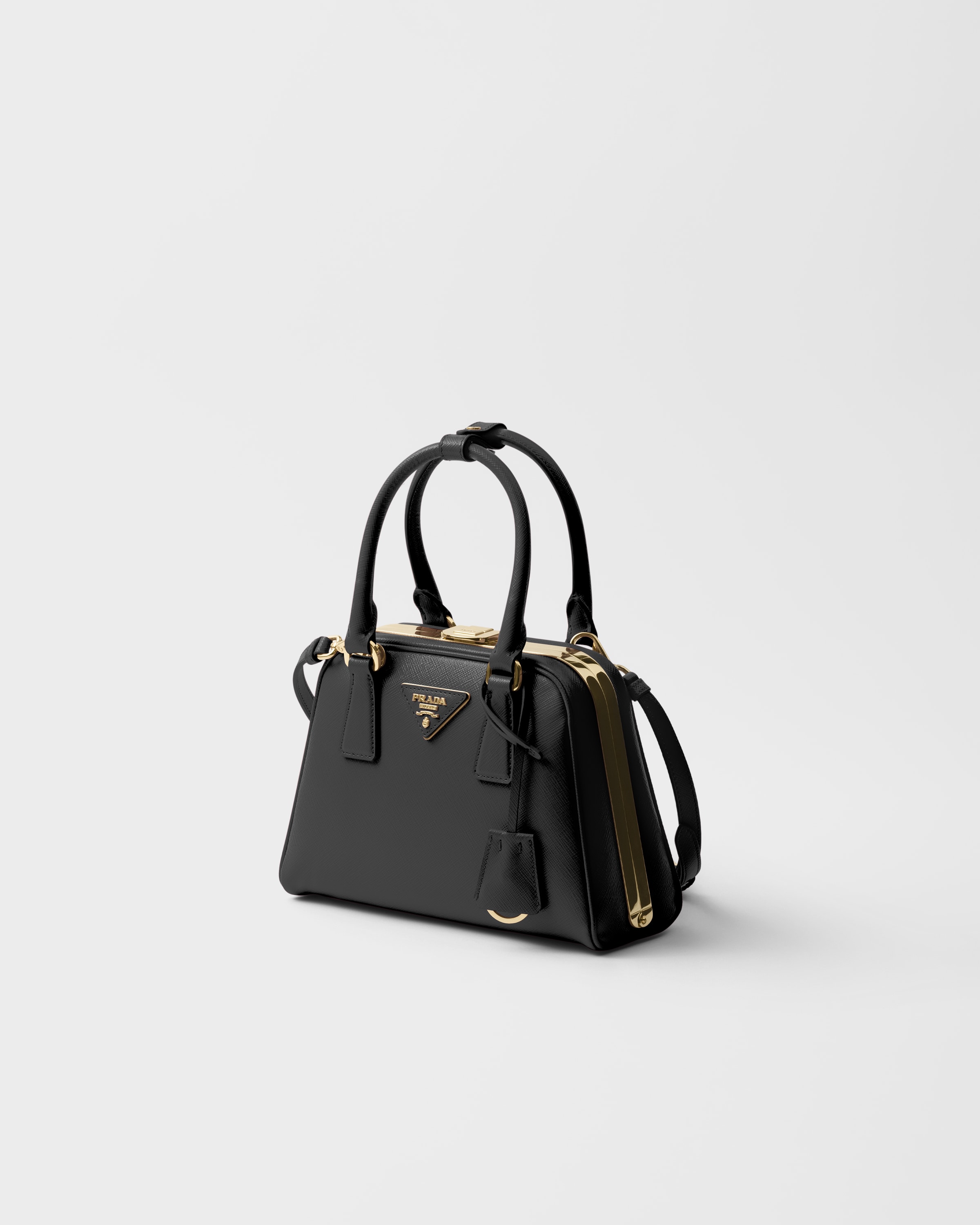 Мини-сумка Prada Pyramid из сафьяновой кожи Prada, черный — фото 3