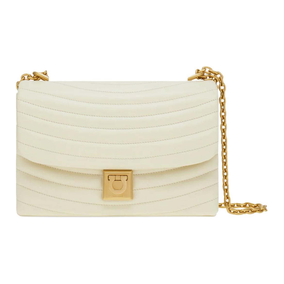 

Ferragamo Сумка через плечо из телячьей кожи, женская белая