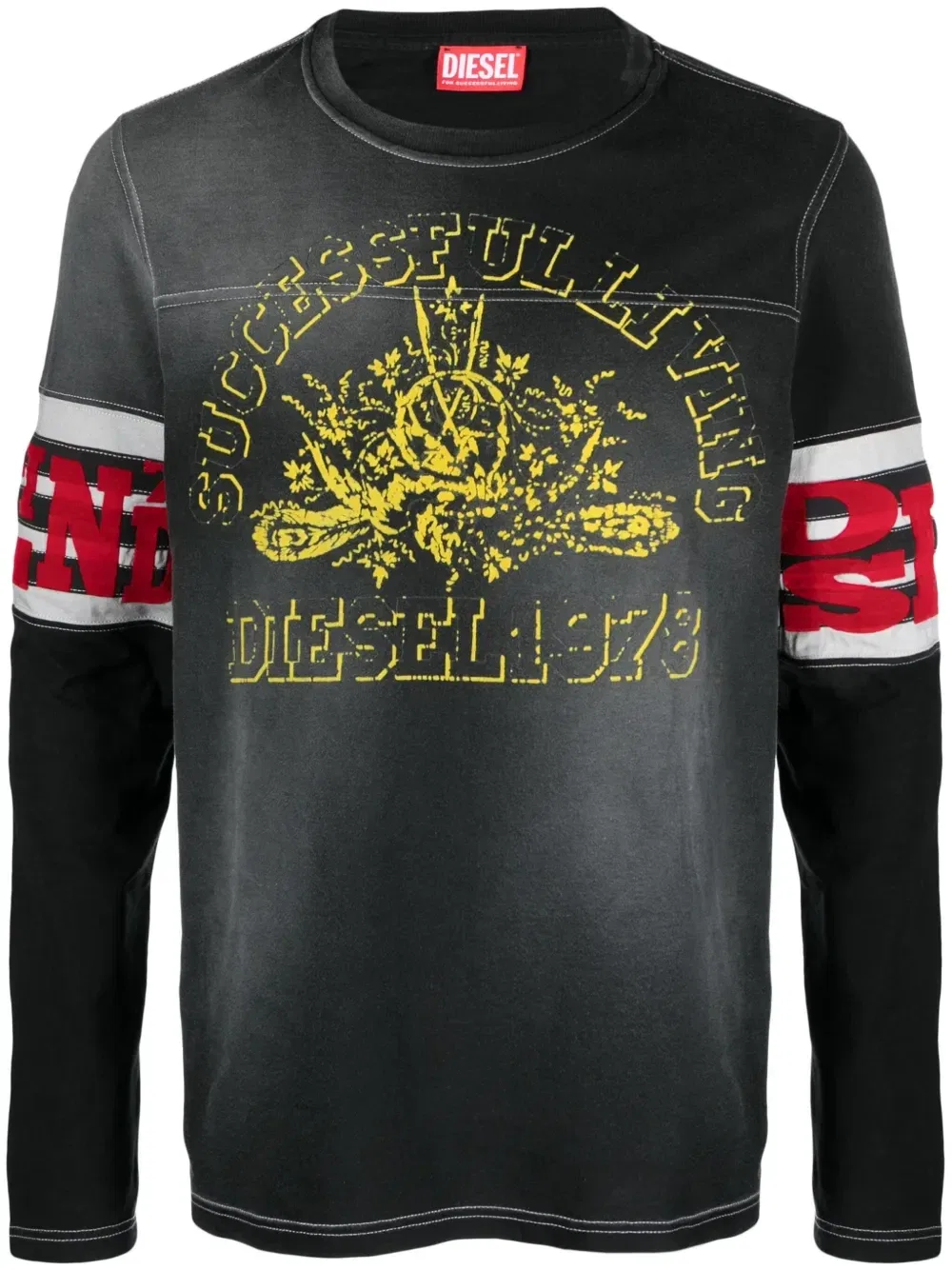 Футболка T-Ju-Ls с фактурным логотипом Diesel, черный