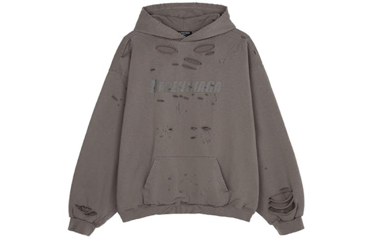 Толстовка Caps Destroyed Oversize Fit Balenciaga, бежевый umber — фото 3
