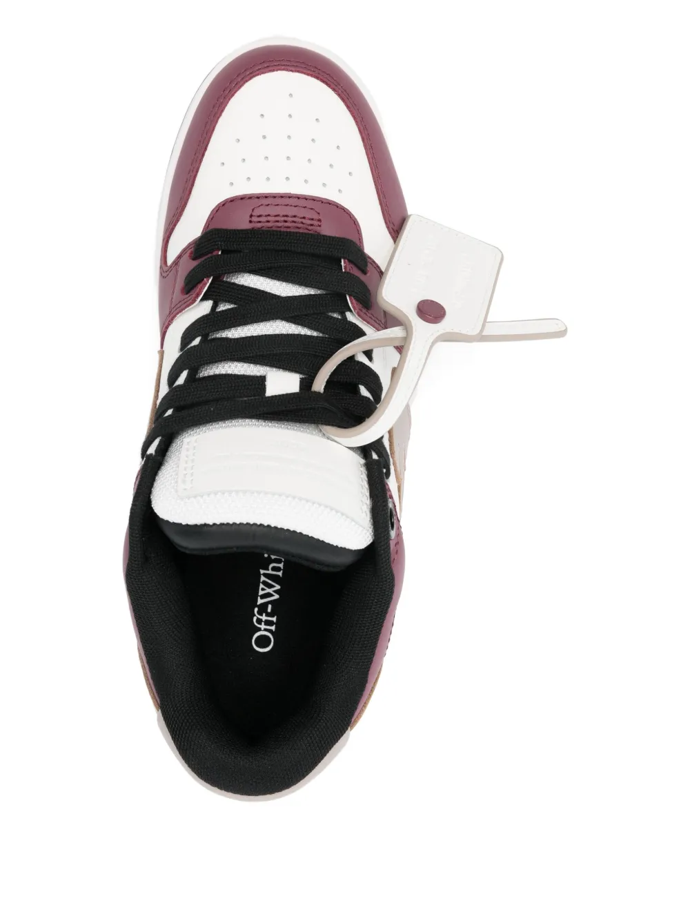 Кожаные кеды Out Of Office OFF-WHITE, красный — фото 4