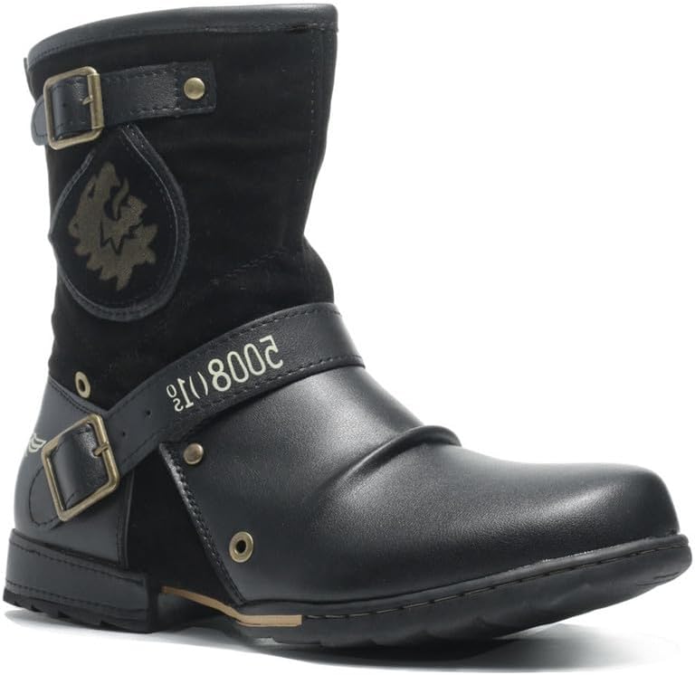 

Мужские вестерн-ботинки XBTEVUDAK с молнией, повседневные с массивным каблуком, традиционные ботинки, классические ретро-ботинки в стиле кантри, мужские ботинки до щиколотки, черный