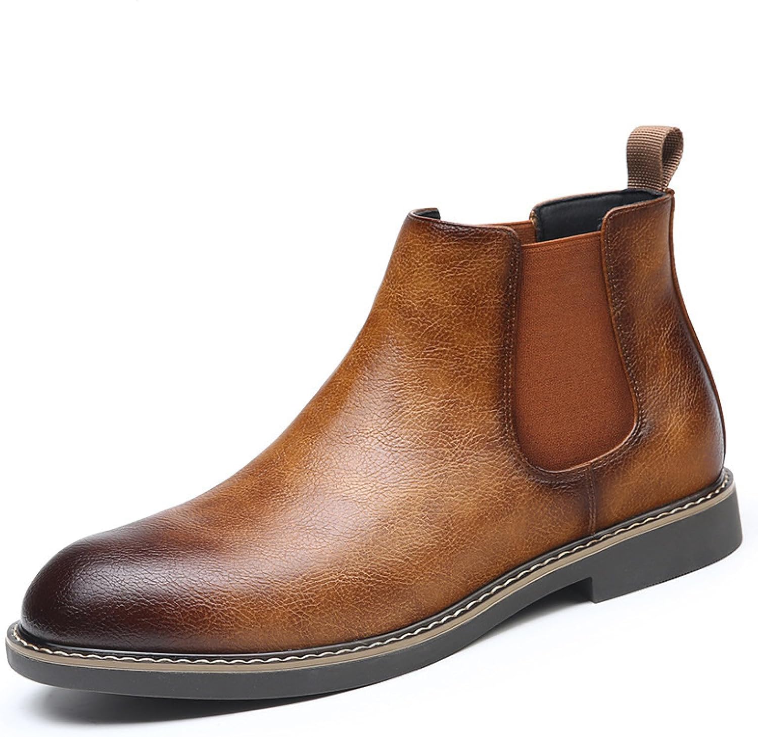 

Мужские ретро ботильоны челси с массивным каблуком, удобным зауженным носком, на низком каблуке, для повседневной носки и делового стиля Bhdjk, коричневый