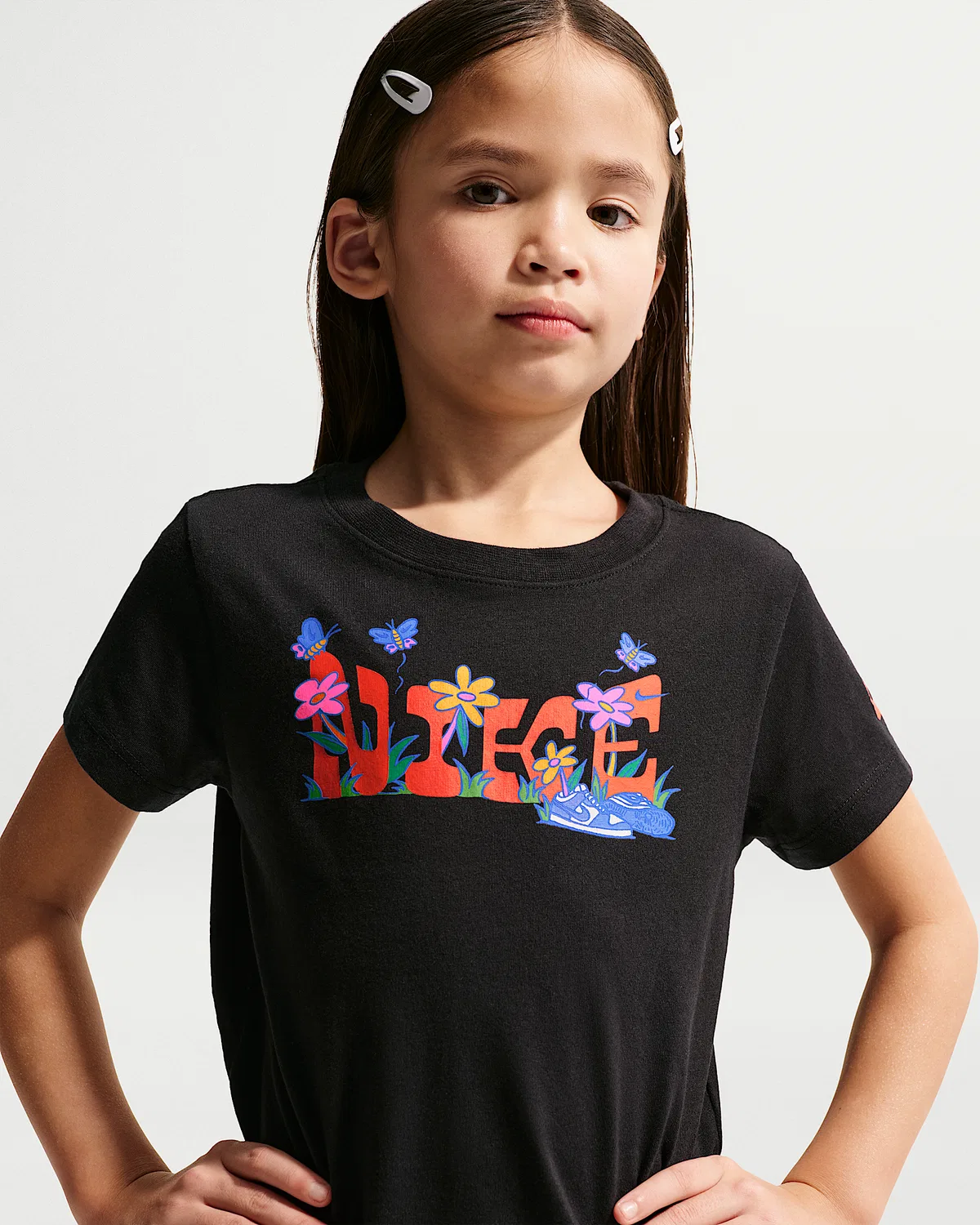 Детская футболка Nike Floral Jersey, Black — фото 3