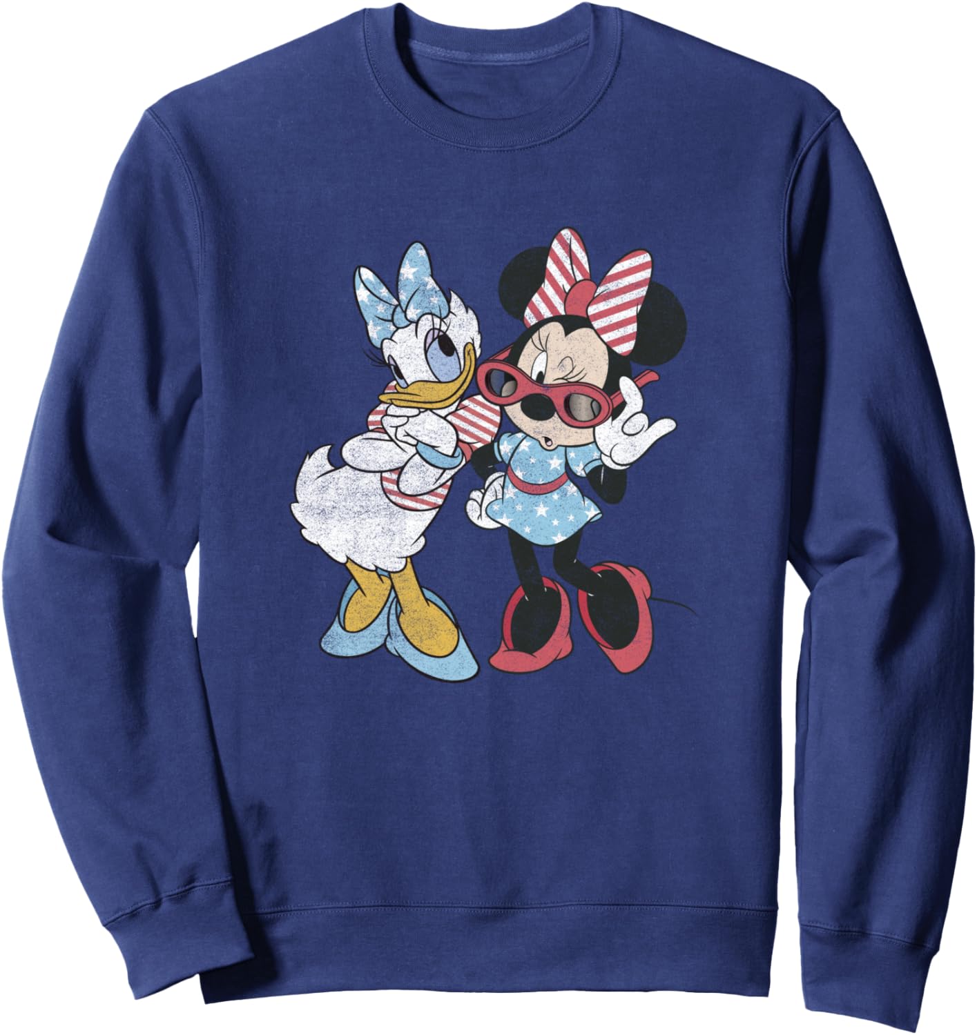 

Винтажная толстовка Disney Mickey & Friends с Минни и Дейзи ко Дню независимости США, синяя, Синий, Винтажная толстовка Disney Mickey & Friends с Минни и Дейзи ко Дню независимости США, синяя