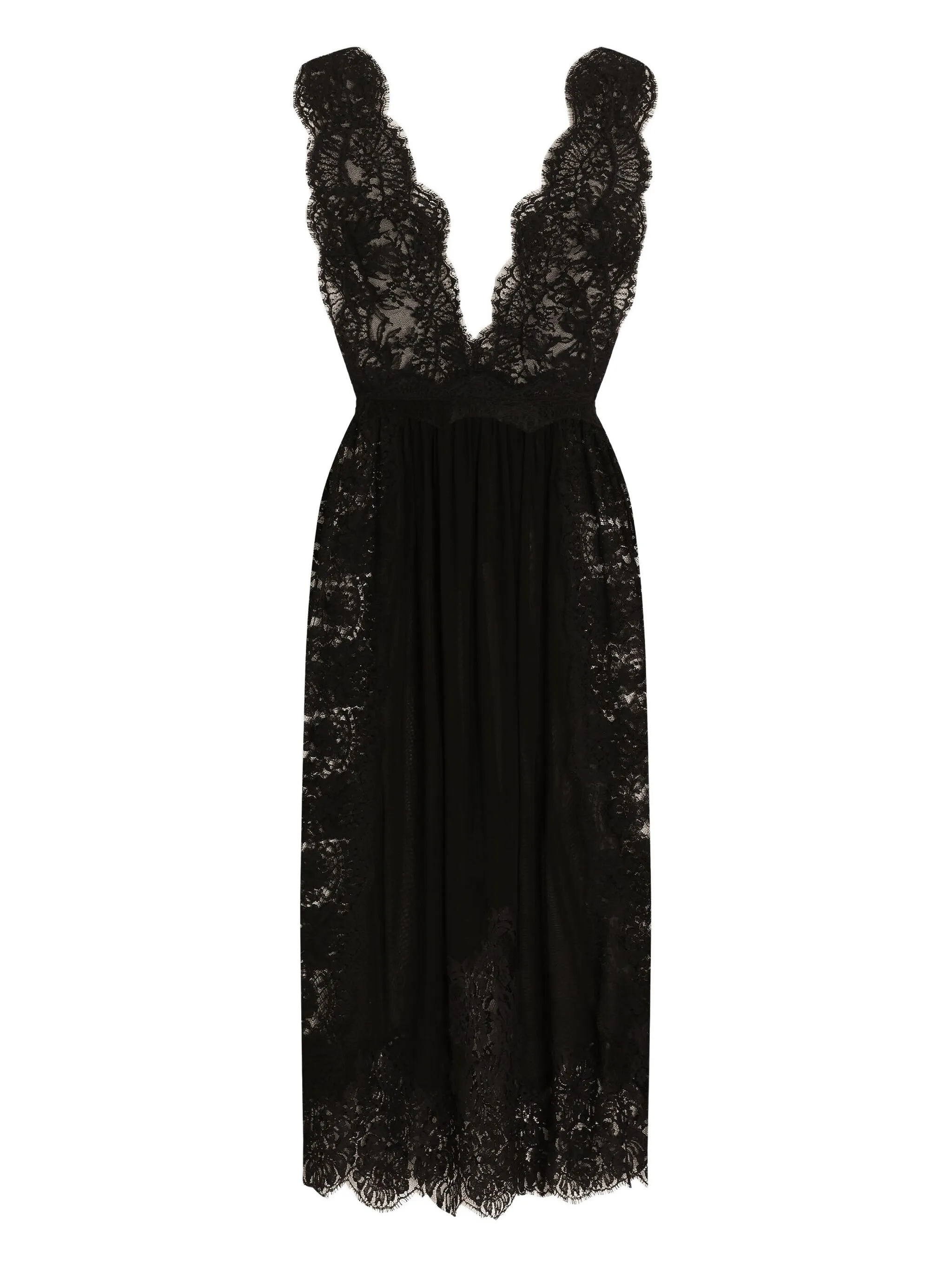 

Кружевное платье с глубоким вырезом Dolce & Gabbana, черный