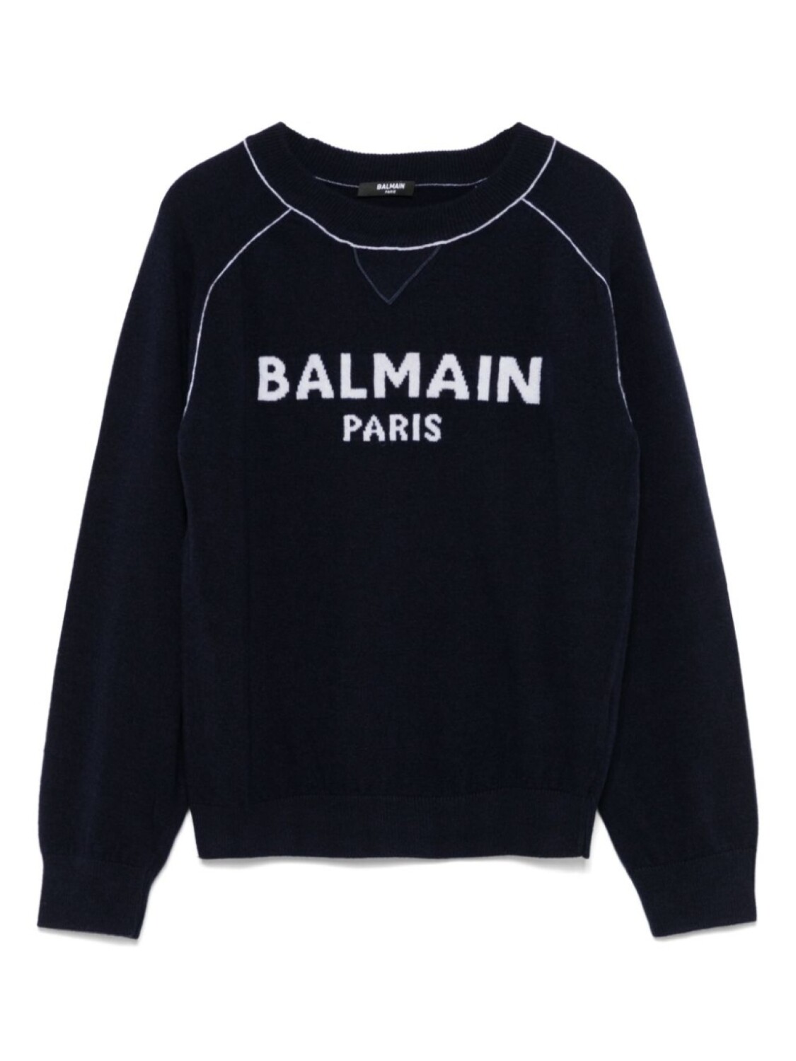 

Свитер с логотипом-жаккардом Balmain Kids, синий